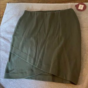 olive green body con skirt